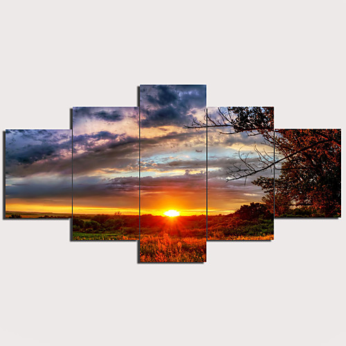 

5 Panels Wall Art Canvas Prints Painting Artwork Picture Sunrise Painting Home Decoration Decor Rolled Canvas No Frame Unframed Unstretched