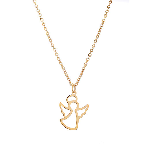 

lureme Dainty Stainless Steel Waterdrop Pendant Necklace Hourglass Bicycle Dancing Girl