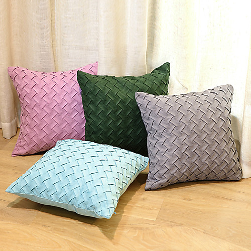 

Home Furnishing Pillowcase 2-piece Suede Woven Modern Decoration Solid Cushion Pillowcase Square Soft Comfortable Bed Sofa Sofa Car Living Room 18x18 Inch 45x45 Cm