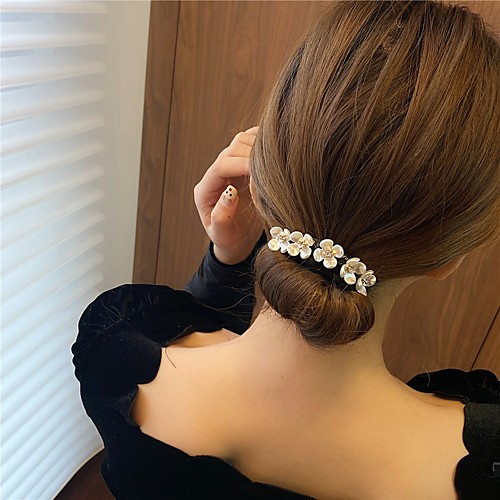 

korean version of anti-slip lazy flower coil hairpin hairpin super xianzha half ball head artifact simple new pearl braided hair