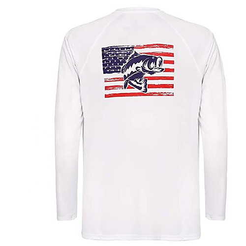 

CAWANFLY Men's Fishing Shirt Outdoor Long Sleeve UPF50 UV Protection Quick Dry Lightweight Breathable Top Autumn / Fall Spring Summer Athleisure Fishing Camping & Hiking White / Micro-elastic