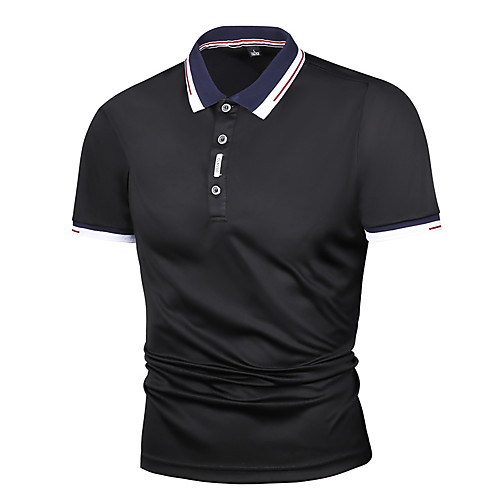 

Men's Golf Shirt T shirt non-printing Plain Patchwork Plus Size Short Sleeve Casual Tops Casual Soft Breathable Blue-Green Blue Gray