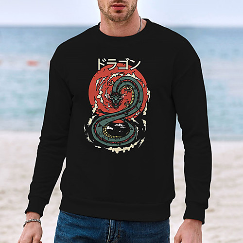 

Men's Unisex Sweatshirt Dragon Graphic Prints Print Daily Sports 3D Print 3D Print Casual Hoodies Sweatshirts Black