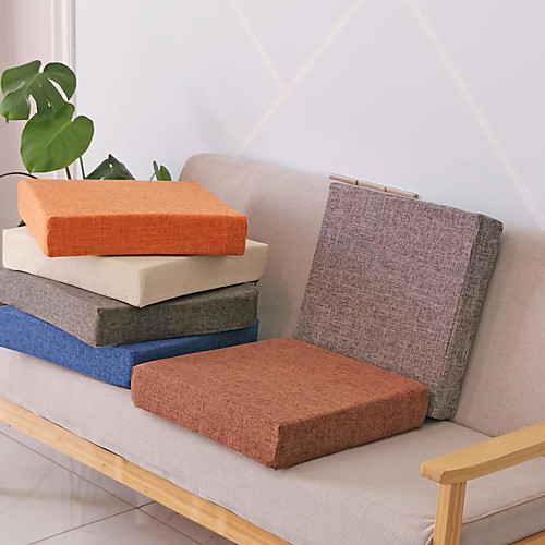 

Chair Cushion Thicken Cotton Faux Linen Solid Color Cushion Home Office Bedroom Home Use Dining Table Chair Cushion Home Office Seat Bar Dining Chair Seat Pads Garden Floor Cushion