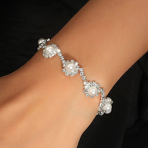 

Women's Bracelet Classic Birthday Stylish Artistic Simple Fashion Cute Rhinestone Bracelet Jewelry Silver For Christmas Formal Prom Date / Imitation Diamond