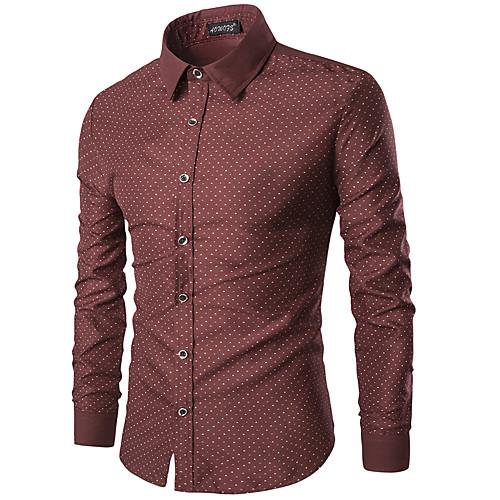 

Men's Shirt Other Prints Graphic Long Sleeve Casual Tops Casual Soft Breathable Wine Navy Blue