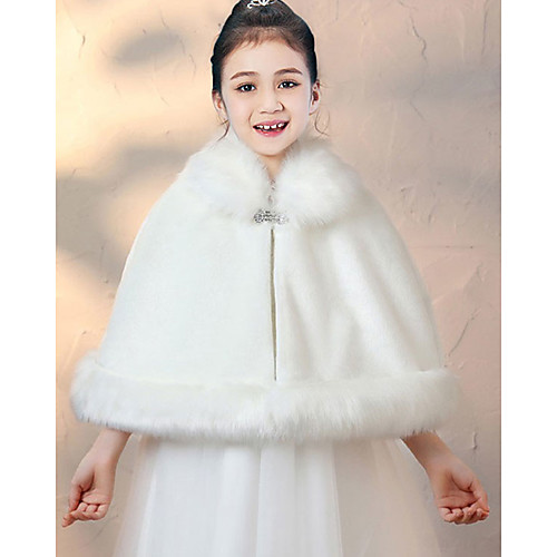 

Sleeveless Elegant Faux Fur Wedding Party Kids' Wraps / Women's Wrap With Solid