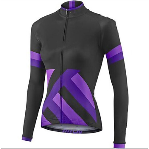 

CAWANFLY Women's Long Sleeve Cycling Jersey Black Bike Tracksuit Jersey Top Road Bike Cycling Quick Dry Sports Clothing Apparel / Micro-elastic
