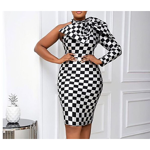 

Women's Wrap Dress Knee Length Dress Black Sleeveless Pattern Summer Sexy 2021 S M L XL XXL