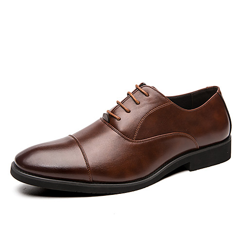 

Men's Oxfords Printed Oxfords Hand Stitching Business Casual Classic Daily Party & Evening Patent Leather Synthetics Non-slipping Height-increasing Wear Proof Black Brown Fall Winter