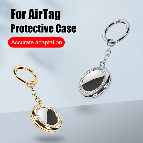 

Rhinestone Protective Case For AirTags Bluetooth Locator Tracker Sleeve Anti-Lost Anti-Scratch Metal Protective Cover With Keychain For Airtags