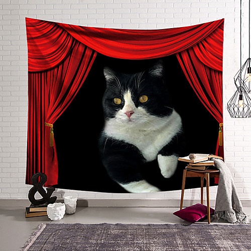

Circus Curtain Wall Tapestry Art Decor Blanket Curtain Hanging Home Bedroom Living Room Decoration Polyester Cat