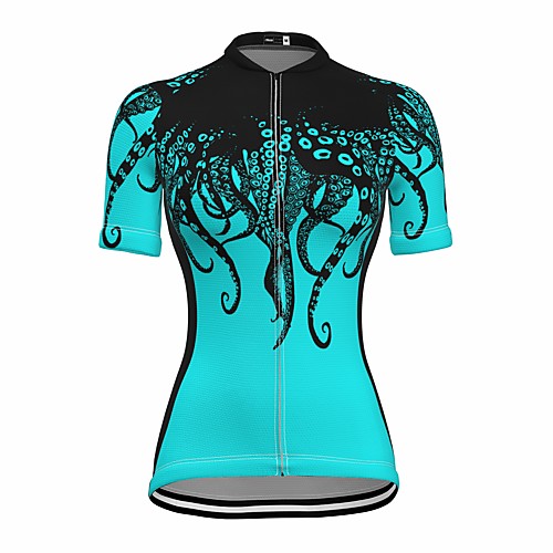 

21Grams Women's Short Sleeve Cycling Jersey Summer Spandex Blue Animal Bike Top Mountain Bike MTB Road Bike Cycling Quick Dry Moisture Wicking Sports Clothing Apparel / Stretchy / Athleisure