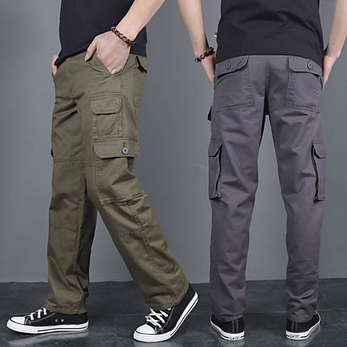 

Men's Sports & Outdoors Cargo Comfort Outdoor Casual Pants Tactical Cargo Pants Solid Color Full Length Classic ArmyGreen Khaki Black Dark Gray
