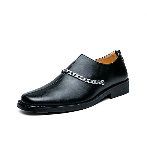 

Men's Loafers & Slip-Ons Business Classic Daily Faux Leather Breathable Black Fall Summer / Square Toe
