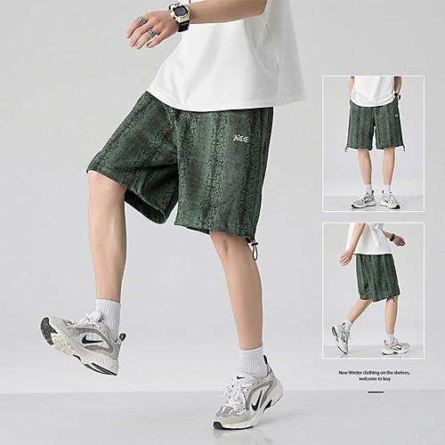 

Men's Shorts Outdoor Shorts Pants Tie Dye Short Leg Drawstring Army Green