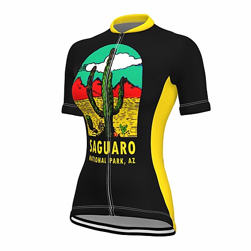 

21Grams Women's Short Sleeve Cycling Jersey Summer Spandex Black 3D Bike Top Mountain Bike MTB Road Bike Cycling Quick Dry Moisture Wicking Sports Clothing Apparel / Stretchy / Athleisure