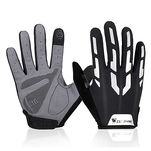 

Bike Gloves / Cycling Gloves Touch Gloves Reflective Wearable Breathable Skidproof Full Finger Gloves Sports Gloves Lycra Black for Adults' Outdoor Exercise Cycling / Bike