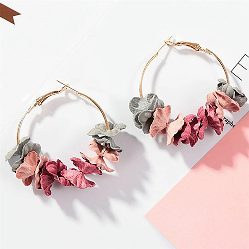 

Hoop Dangle Earrings Drop Earrings Earrings Classic Wedding Petal Stylish Elegant Romantic Sweet Earrings Jewelry Rainbow color For Anniversary Prom Date Festival 1 Pair