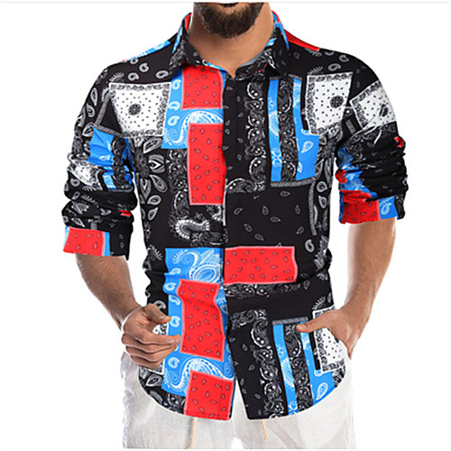 

Men's Shirt Graphic Long Sleeve Daily Tops Casual Black