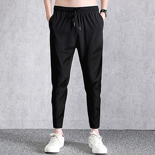 

Men's Sports & Outdoors Casual Breathable Sports Casual Weekend Straight Pants Pants Plain Ankle-Length Sporty Grey Black
