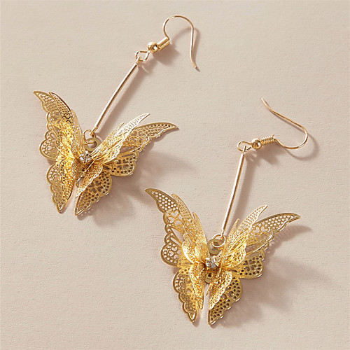 

Butterfly Drop Earrings Earrings Classic Wedding Birthday Elegant Fashion Holiday French Sweet Earrings Jewelry Gold For Party Evening Gift Formal Beach Festival 1 Pair