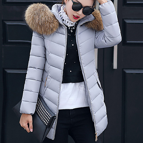 

winter down jacket for women hooded parka puffer jacket grey m
