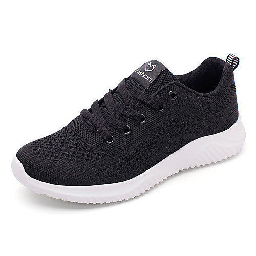 

Women's Trainers Athletic Shoes Flat Heel Round Toe Daily Tissage Volant Solid Colored Black / Red Gray Black