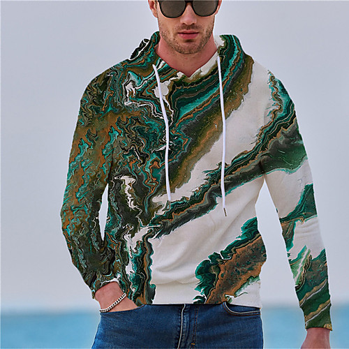 

Men's Unisex Hoodie Abstract Graphic Prints Print Daily Sports 3D Print 3D Print Casual Hoodies Sweatshirts Green