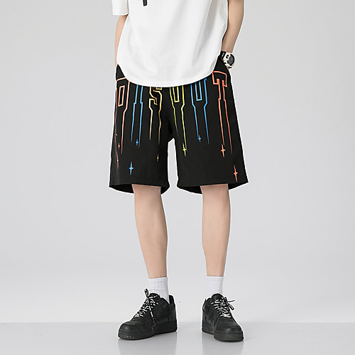 

Men's Shorts Outdoor Shorts Pants Letter Short Novelty Gray White Black