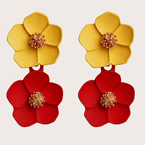 

Women's Drop Earrings Earrings Classic Birthday Petal Fashion Modern European Cute Sweet Earrings Jewelry Red For Formal Prom Date Beach Festival 1 Pair