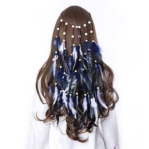 

lureme Hippie Feather Headband for Women-Indian Headwear Costume Headdress Feather Hair Accessories (hb000010-1)