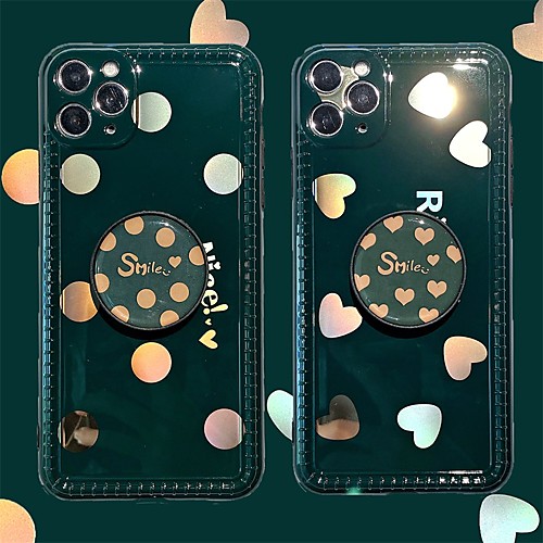 

Phone Case For Apple Back Cover iPhone 11 Pro Max SE 2020 X XR XS Max 8 7 Shockproof Dustproof with Stand Heart Geometric Pattern TPU