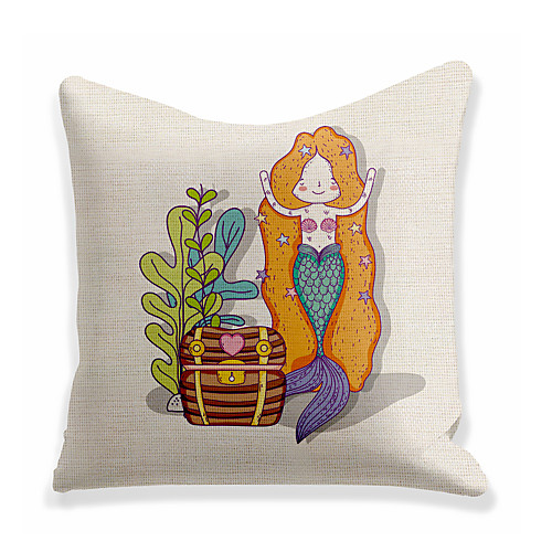 

Mermaid Double Side Cushion Cover 1PC Soft Decorative Square Throw Pillow Cover Cushion Case Pillowcase for Bedroom Livingroom Superior Quality Machine Washable Outdoor Cushion for Sofa Couch Bed Chair