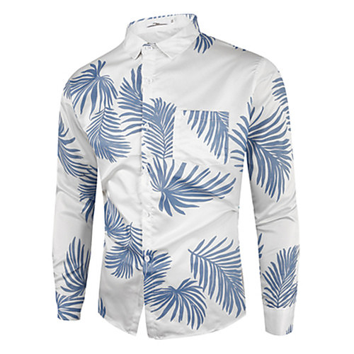

Men's Shirt Graphic Long Sleeve Casual Tops Casual Blue Green