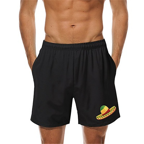 

Men's Casual Casual Daily Shorts Pants Graphic Knee Length Black