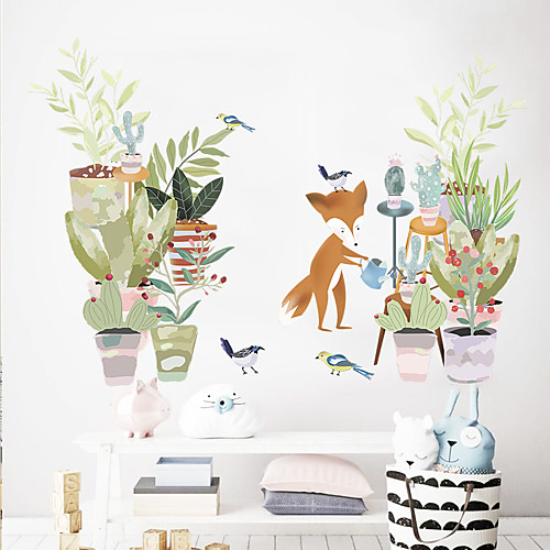 

Animals Cartoon Wall Stickers Living Room Kids Room Kindergarten Removable PVC Home Decoration Wall Decal 2pcs