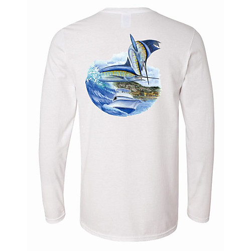 

CAWANFLY Men's Fishing Shirt Outdoor Long Sleeve Quick Dry Breathable Top Autumn / Fall Spring Sports & Outdoor Athleisure Fishing White / Micro-elastic