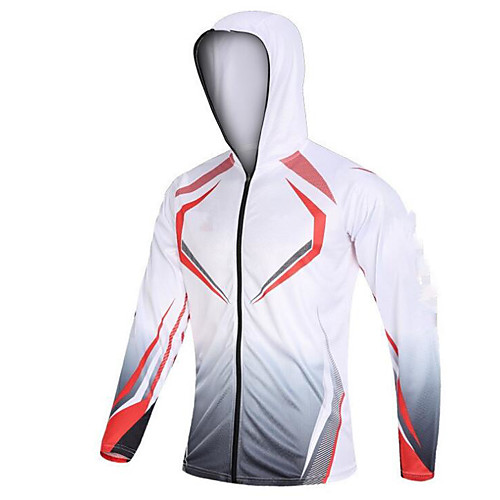 

CAWANFLY Men's Unisex Fishing Shirt Outdoor Long Sleeve Quick Dry Waterproof Zipper Breathable Top Autumn / Fall Spring Sports & Outdoor Athleisure Fishing Red and White / Micro-elastic
