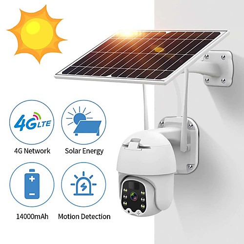 

WIFI Intelligent IP Camera with Solar Pannel 360 Degree Monitor 1080P 4G Sim Card /WiFi Solar PTZ Speed Dome Camera Security Low Power Consumption Wireless CCTV Outdoor Cam Security Monitor