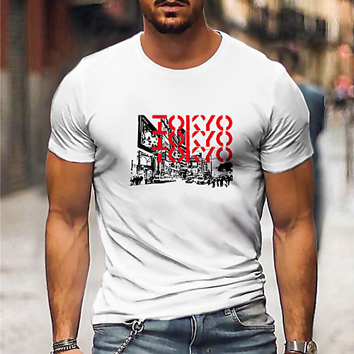 

Men's Unisex Tee T shirt Shirt Hot Stamping Graphic Prints Letter Print Short Sleeve Casual Tops Cotton Basic Designer Big and Tall White