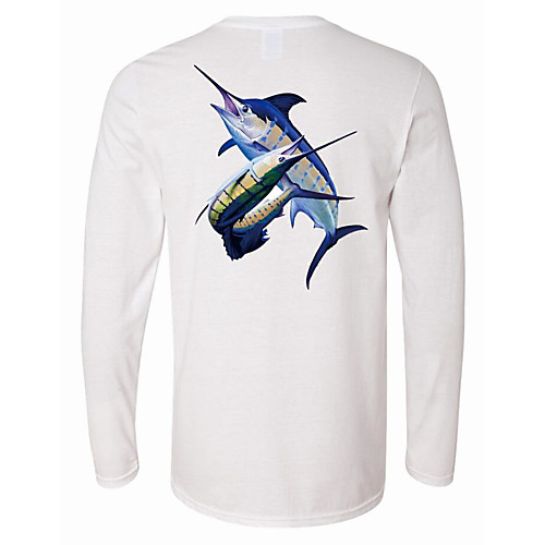 

CAWANFLY Men's Fishing Shirt Outdoor Long Sleeve UPF50 UV Protection Quick Dry Lightweight Breathable Top Autumn / Fall Spring Summer Athleisure Fishing Camping & Hiking White / Micro-elastic