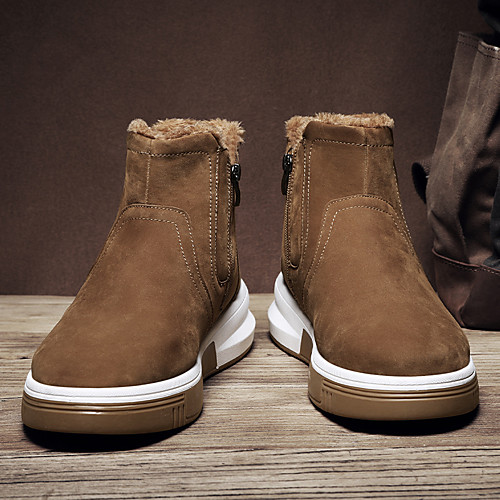 

Men's Boots Fashion Boots Casual Daily PU Breathable Non-slipping Wear Proof Yellow Gray Black Winter
