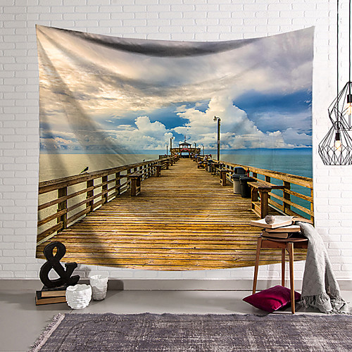 

Landscape Wall Tapestry Art Decor Blanket Curtain Hanging Home Bedroom Living Room Decoration Polyester Wooden Bridge