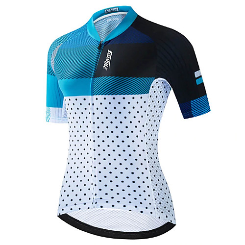 

21Grams Women's Short Sleeve Cycling Jersey Summer Spandex Polyester BlueWhite Bike Jersey Top Mountain Bike MTB Road Bike Cycling Quick Dry Moisture Wicking Breathable Sports Clothing Apparel