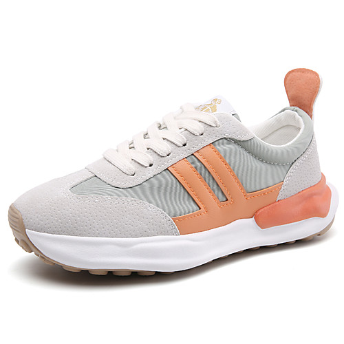 

Women's Trainers Athletic Shoes Flat Heel Round Toe Booties Ankle Boots Daily Work Leather Suede Plaid Orange White Black