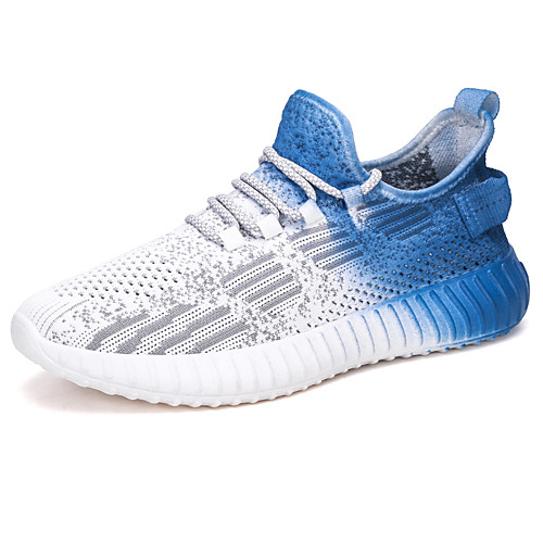 

Men's Trainers Athletic Shoes Sporty Look Sporty Casual Classic Athletic Daily Running Shoes Synthetics Tissage Volant Breathable Non-slipping Shock Absorbing Blue Gray Green Color Block Fall Summer