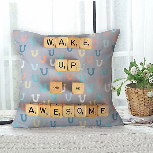 

Slogan Double Side Cushion Cover 1PC Soft Decorative Square Throw Pillow Cover Cushion Case Pillowcase for Bedroom Livingroom Superior Quality Machine Washable Outdoor Cushion for Sofa Couch Bed Chair