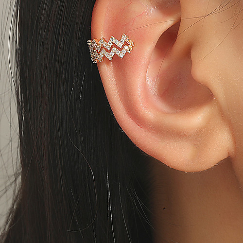 

Ear Cuff Single Earring Geometrical Stylish Simple European Sweet Imitation Diamond Earrings Jewelry Silver / Gold For Party Evening Street Date Beach Festival