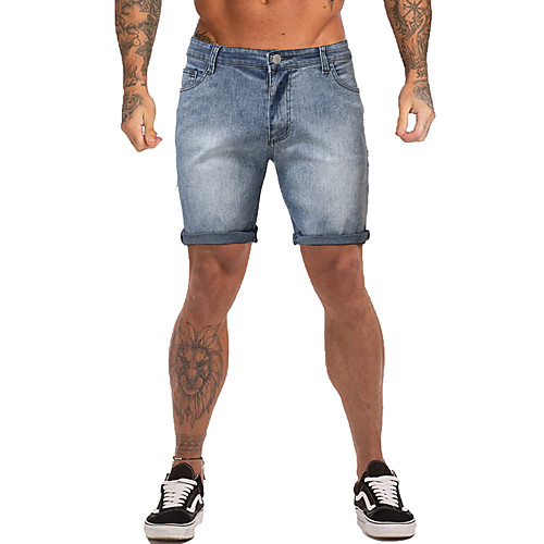 

Men's Shorts Sports Leisure Sports Shorts Pants Solid Color Short Classic Blue